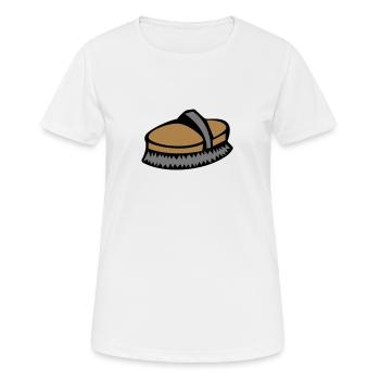 horse brush - Women's Breathable T-Shirt - white - Front - AI Model Female 172 dark (172cm)