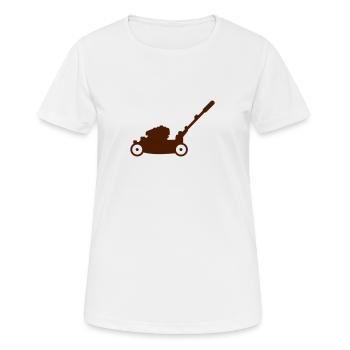 Rasenmäher - Frauen T-Shirt atmungsaktiv - Weiß - Vorne - AI Model Female 172 dark (172cm)