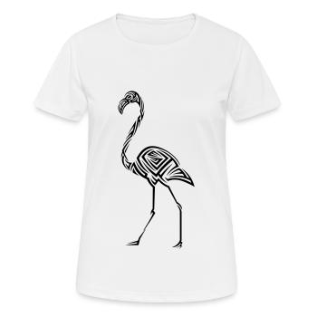 Flamingo Tribal Tattoo - Women's Breathable T-Shirt - white - Front - AI Model Female 172 dark (172cm)