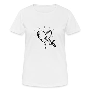 Bleeding heart with knife - Women's Breathable T-Shirt - white - Front - AI Model Female 172 dark (172cm)
