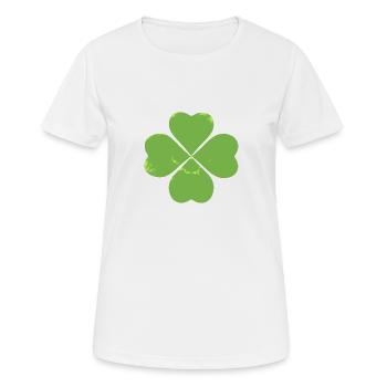 Glücks-Klee - Frauen T-Shirt atmungsaktiv - Weiß - Vorne - AI Model Female 172 dark (172cm)