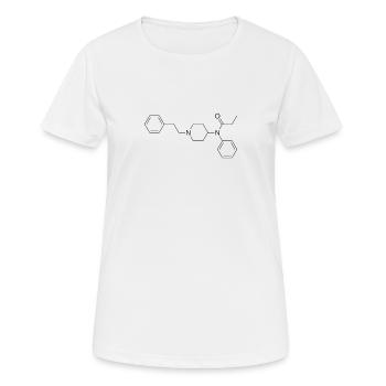 Formule structurale au fentanyl - T-shirt respirant Femme - blanc - Devant - AI Model Female 172 dark (172cm)