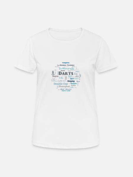 Dart - Word Cloud Blue - Women's Breathable T-Shirt - white