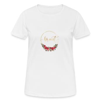 Team Braut! Floral Kranz personalisierbar Herz - Frauen T-Shirt atmungsaktiv - Weiß - Vorne - AI Model Female 172 dark (172cm)