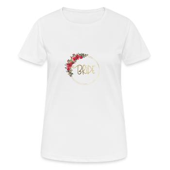 Équipe Bride! Couronne florale cœur personnalisable - T-shirt respirant Femme - blanc - Devant - AI Model Female 172 dark (172cm)