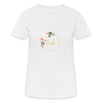 Team Bride! Floraler Kranz Modern customizable - Women's Breathable T-Shirt - white - Front - AI Model Female 172 dark (172cm)