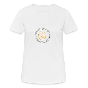 Team Bride Blau Grün Eukalyptus Kranz - Frauen T-Shirt atmungsaktiv - Weiß - Vorne - AI Model Female 172 dark (172cm)