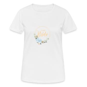 Team Bride! Eukalyptus Blauer Rosen Boho Kranz - Frauen T-Shirt atmungsaktiv - Weiß - Vorne - AI Model Female 172 dark (172cm)