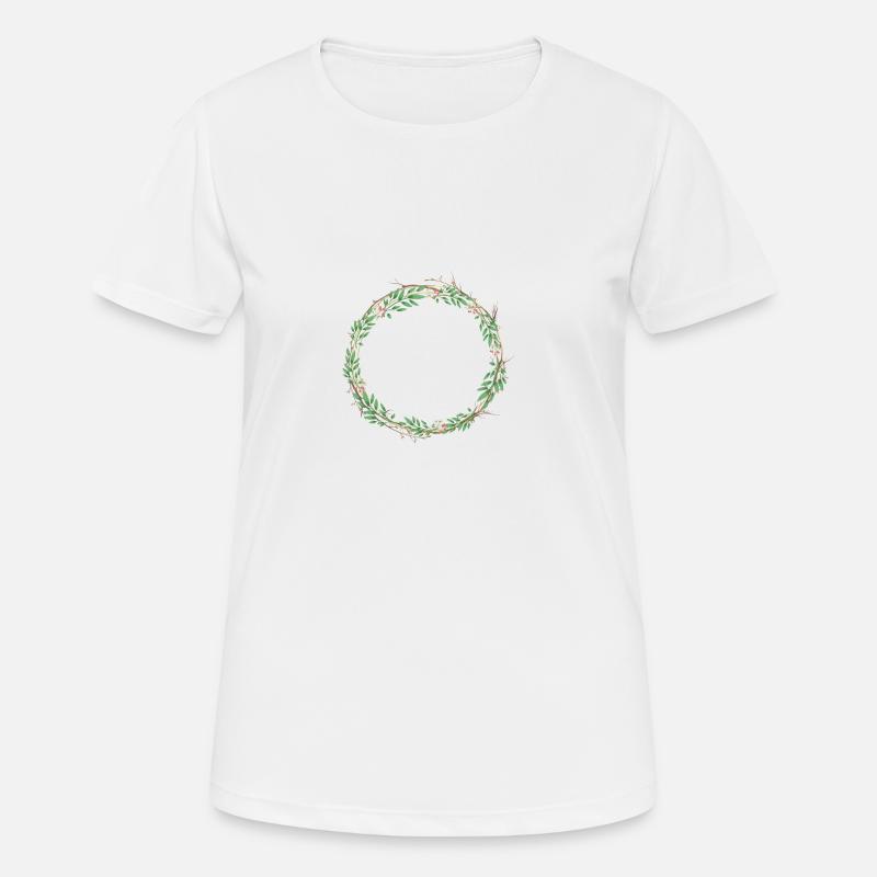 Wreath Rustic customizable - Women's Breathable T-Shirt - white