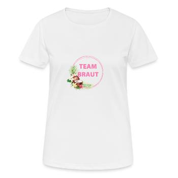 TEAM BRAUT! Tropisch Kreis personalisierbar - Frauen T-Shirt atmungsaktiv - Weiß - Vorne - AI Model Female 172 dark (172cm)