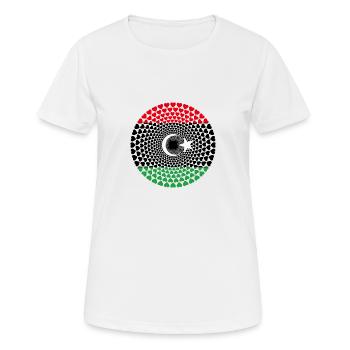 Libye Libye Love Mandala de coeur - T-shirt respirant Femme - blanc - Devant - AI Model Female 172 dark (172cm)