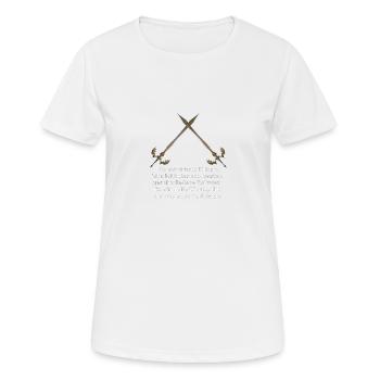 Die schärfste Klinge sind Worte - Frauen T-Shirt atmungsaktiv - Weiß - Vorne - AI Model Female 172 dark (172cm)