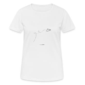 Avion en papier Avion en papier Avion - T-shirt respirant Femme - blanc - Devant - AI Model Female 172 dark (172cm)