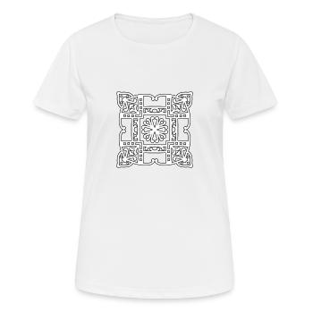 Mandala carré - T-shirt respirant Femme - blanc - Devant - AI Model Female 172 dark (172cm)