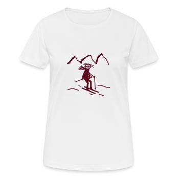 Skier, sports d'hiver - T-shirt respirant Femme - blanc - Devant - AI Model Female 172 dark (172cm)