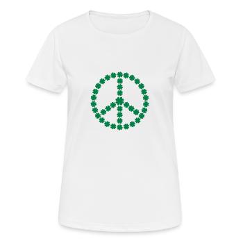 Peace Shamrock - T-shirt respirant Femme - blanc - Devant - AI Model Female 172 dark (172cm)