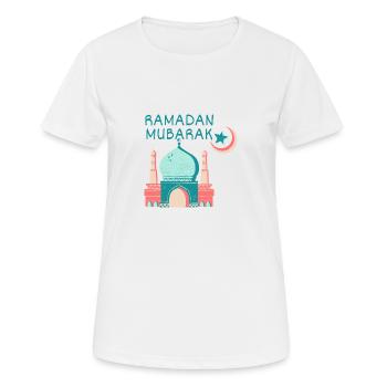 Ramadan Mubarak/Eid /Muslim /Islam/Allah - Frauen T-Shirt atmungsaktiv - Weiß - Vorne - AI Model Female 172 dark (172cm)