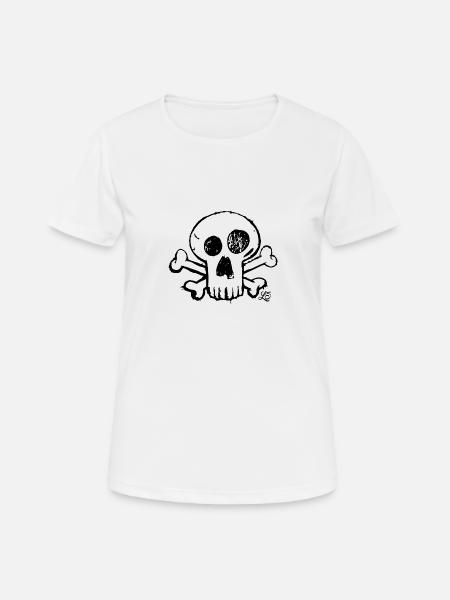 Comic Skull / Skull / Pirate - Women's Breathable T-Shirt - white