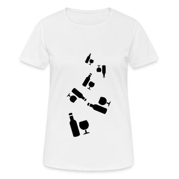 Wein Icon - Frauen T-Shirt atmungsaktiv - Weiß - Vorne - AI Model Female 172 dark (172cm)
