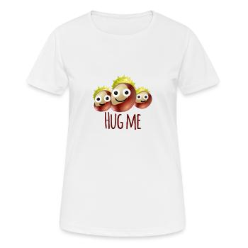 Kastanien, Kastanie,Rosskastanie,hug me - Frauen T-Shirt atmungsaktiv - Weiß - Vorne - AI Model Female 172 dark (172cm)