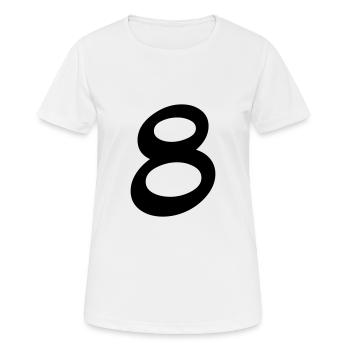 Huit - T-shirt respirant Femme - blanc - Devant - AI Model Female 172 dark (172cm)