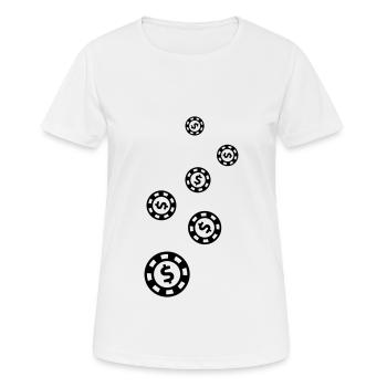 Icône de jeton de poker - T-shirt respirant Femme - blanc - Devant - AI Model Female 172 dark (172cm)