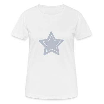 Blauer Stern - Frauen T-Shirt atmungsaktiv - Weiß - Vorne - AI Model Female 172 dark (172cm)