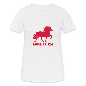Take it Isi horse - Women's Breathable T-Shirt - white - Front - AI Model Female 172 dark (172cm)