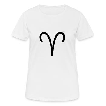 Sternzeichen Widder, Exklusives T-Shirt Design - Frauen T-Shirt atmungsaktiv - Weiß - Vorne - AI Model Female 172 dark (172cm)