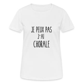 Ich kann keinen Chor haben - Frauen T-Shirt atmungsaktiv - Weiß - Vorne - AI Model Female 172 dark (172cm)