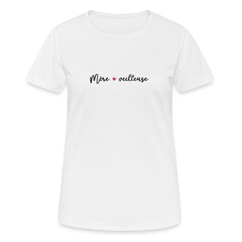 Mère- veilleuse - T-shirt respirant Femme - blanc - Devant - AI Model Female 172 dark (172cm)