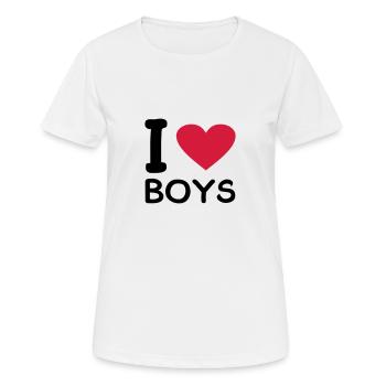 I love Boys - T-shirt respirant Femme - blanc - Devant - AI Model Female 172 dark (172cm)