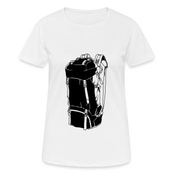 backpack camping backpacker icon - Women's Breathable T-Shirt - white - Front - AI Model Female 172 dark (172cm)