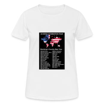 US World Domination Tour - Frauen T-Shirt atmungsaktiv - Weiß - Vorne - AI Model Female 172 dark (172cm)