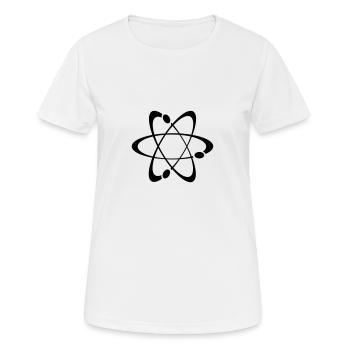 Atom - Frauen T-Shirt atmungsaktiv - Weiß - Vorne - AI Model Female 172 dark (172cm)