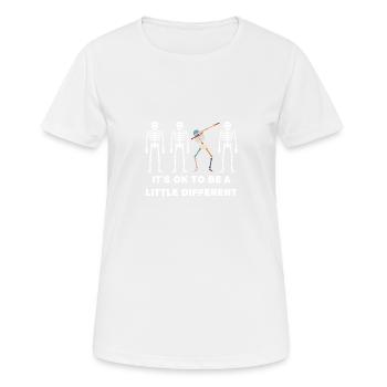 Skelett Dabbing (Unterschied-Edition) - Frauen T-Shirt atmungsaktiv - Weiß - Vorne - AI Model Female 172 dark (172cm)