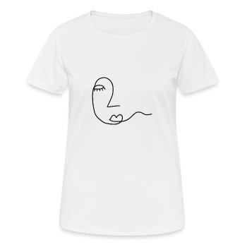 Woman Face abstract - Frauen T-Shirt atmungsaktiv - Weiß - Vorne - AI Model Female 172 dark (172cm)