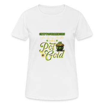 Les crypto-monnaies sont meilleures que Pot Of Gold St - T-shirt respirant Femme - blanc - Devant - AI Model Female 172 dark (172cm)