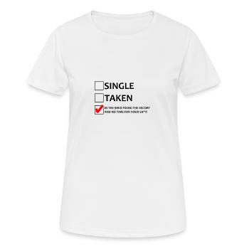 Im Schuppen, der die Eskorte festlegt! - Frauen T-Shirt atmungsaktiv - Weiß - Vorne - AI Model Female 172 dark (172cm)