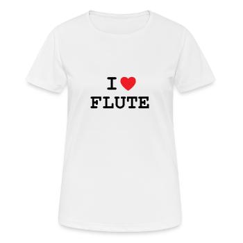 J’aime la flûte / flûtes - T-shirt respirant Femme - blanc - Devant - AI Model Female 172 dark (172cm)