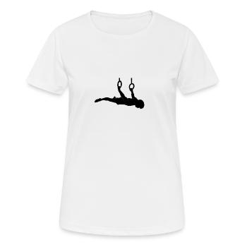 straddle backlever calisthenics skill - Frauen T-Shirt atmungsaktiv - Weiß - Vorne - AI Model Female 172 dark (172cm)