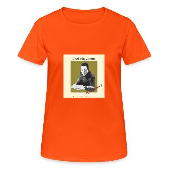 Be cool like Albert Camus! - Women's Breathable T-Shirt - neon orange - Front - AI Model Female 172 dark (172cm)