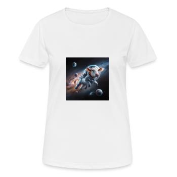 Space Cow - Frauen T-Shirt atmungsaktiv - Weiß - Vorne - AI Model Female 172 dark (172cm)