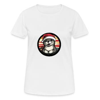 Robbe Tier Weihnachten Christmas - Frauen T-Shirt atmungsaktiv - Weiß - Vorne - AI Model Female 172 dark (172cm)
