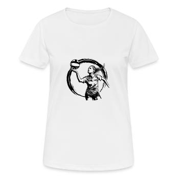 Volleyball Spielerin Silhouette - Frauen T-Shirt atmungsaktiv - Weiß - Vorne - AI Model Female 172 dark (172cm)