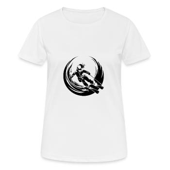 Ski Fahrerin Wintersport Skiing - Frauen T-Shirt atmungsaktiv - Weiß - Vorne - AI Model Female 172 dark (172cm)