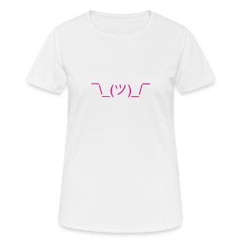meh ascii art ¯\_(ツ)_/¯ Internet emoticon emoji - Frauen T-Shirt atmungsaktiv - Weiß - Vorne - AI Model Female 172 dark (172cm)