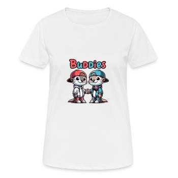 Two Cute Otter Buddies Buddies Forever - Women's Breathable T-Shirt - white - Front - AI Model Female 172 dark (172cm)
