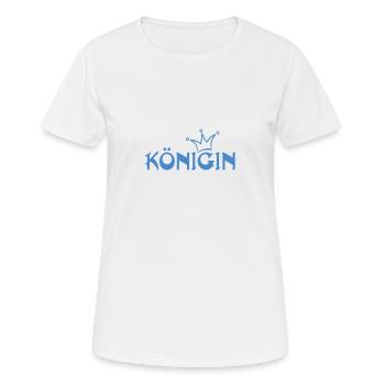 KÖNIGIN - Frauen T-Shirt atmungsaktiv - Weiß - Vorne - AI Model Female 172 dark (172cm)