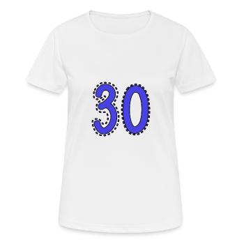 30. 30 YEARS. 30th ANNIVERSARY. 30 YEARS ANNIVERSARY. - Women's Breathable T-Shirt - white - Front - AI Model Female 172 dark (172cm)